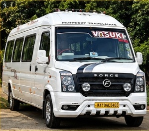 Tempo Traveller 14 to 17 seater for Subramanya temple group tours